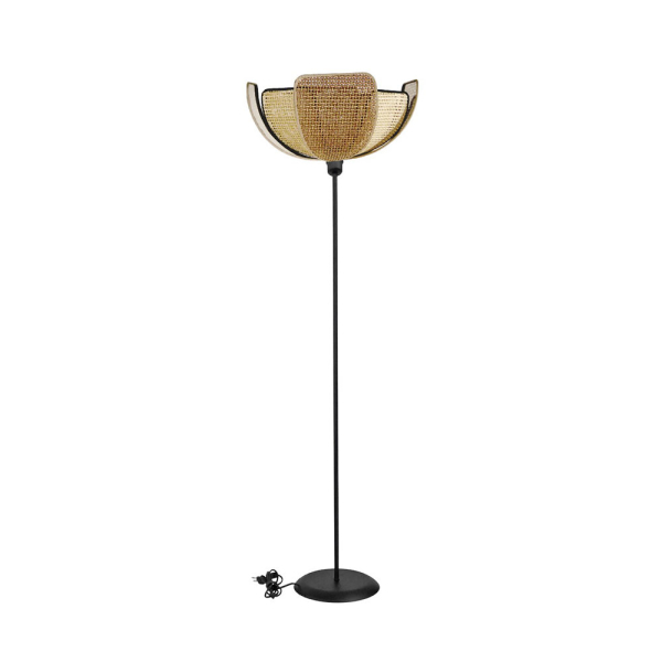 Φωτιστικό Δαπέδου Heronia HFLB-60 31-1393 Black/Rattan