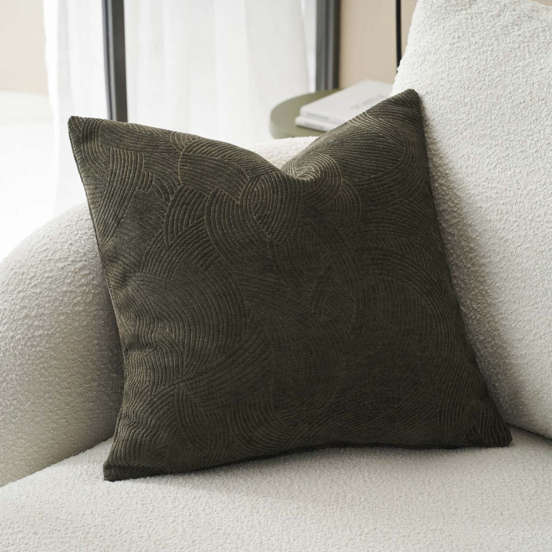 Διακοσμητική Μαξιλαροθήκη Βελουτέ (50x50) Gofis Home Nimbus Weed Green 447/57