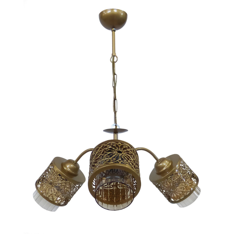 Φωτιστικό Οροφής Τρίφωτο Heronia Damascus 01-0434 Gold Mat