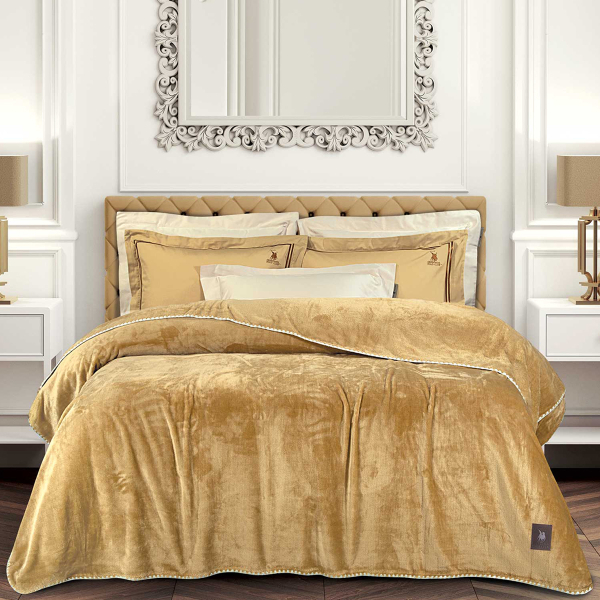 Κουβέρτα Fleece Υπέρδιπλη (220x240) Greenwich Polo Club Essential 4441 Ochre