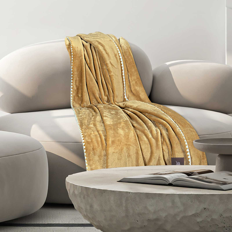 Κουβέρτα Καναπέ Fleece (130x170) Greenwich Polo Club Essential 4441 Ochre