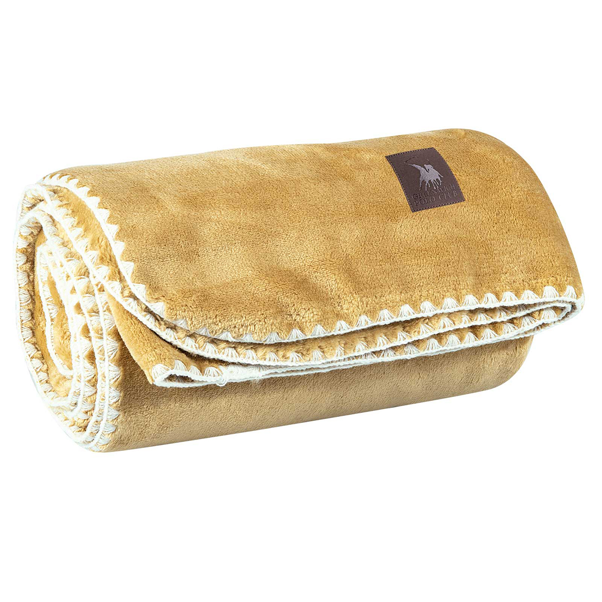 Κουβέρτα Καναπέ Fleece (130X170) Greenwich Polo Club Essential 4441 Ochre Home Λευκά Είδη Σαλονιού Κουβέρτες Spitishop