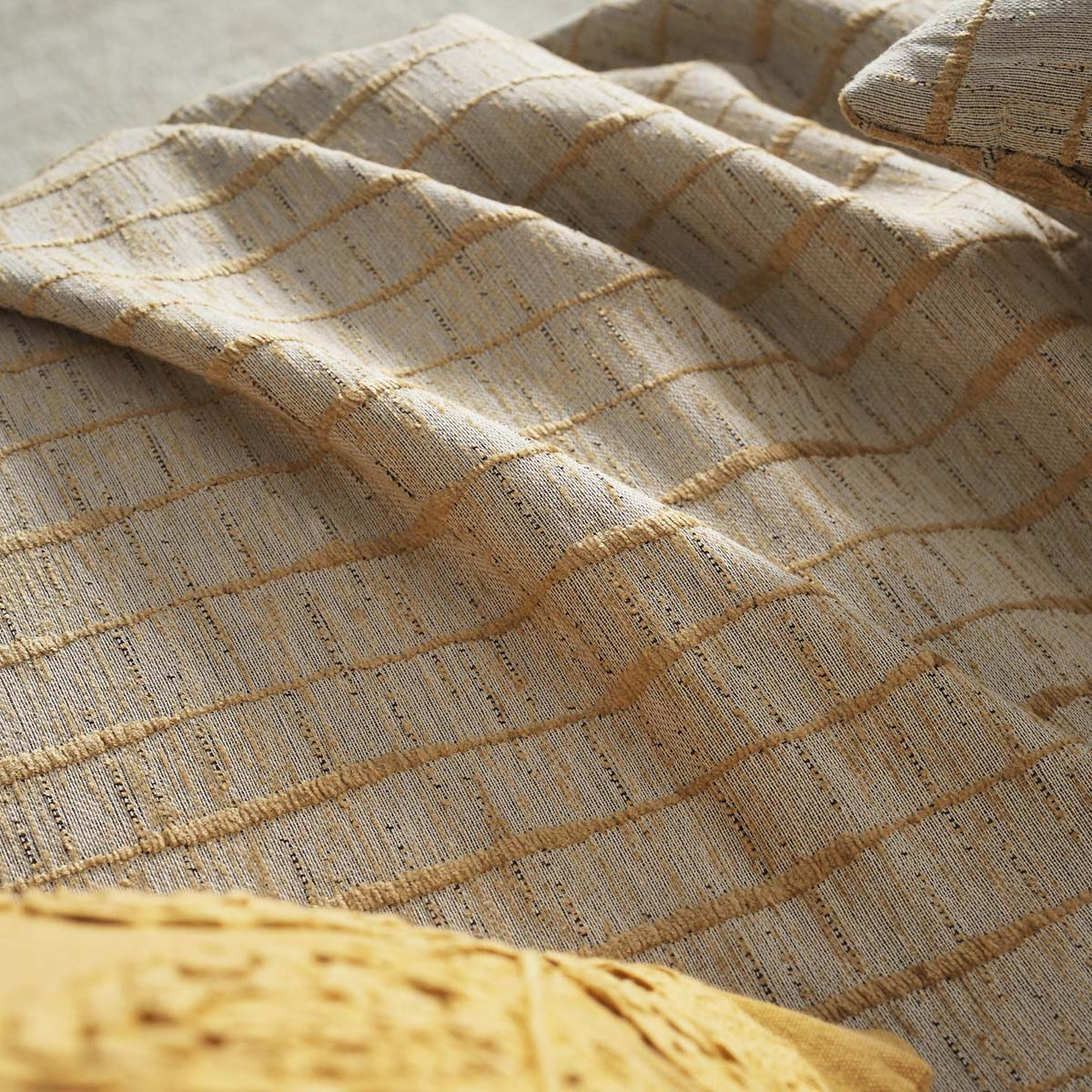Ριχτάρι Καναπέ Διθέσιου 2 Όψεων (180X250) Gofis Home Vespera Leaf Gold 148 04 Λευκά Είδη Σαλονιού Ριχτάρια Spitishop