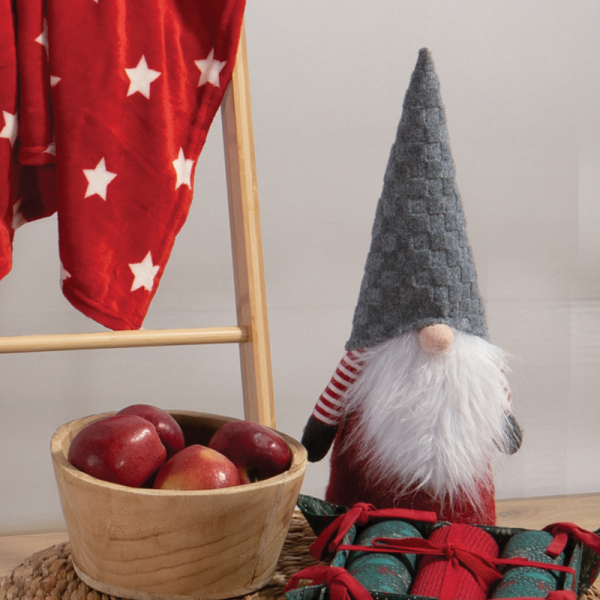 Χριστουγεννιάτικο Στοπ Πόρτας Nef-Nef Homeware Gnome Grey Hat