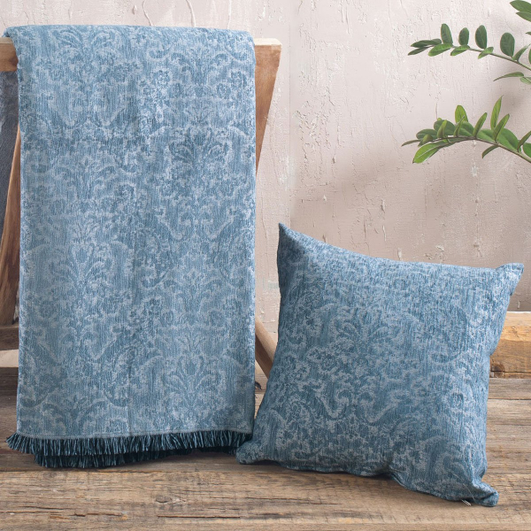 Διακοσμητική Μαξιλαροθήκη (40x40) Rythmos Bianco Blue