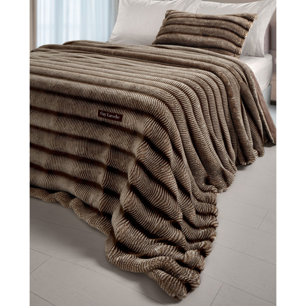 Κουβέρτα Βελουτέ Υπέρδιπλη (260x240) Guy Laroche Gazelle Beige