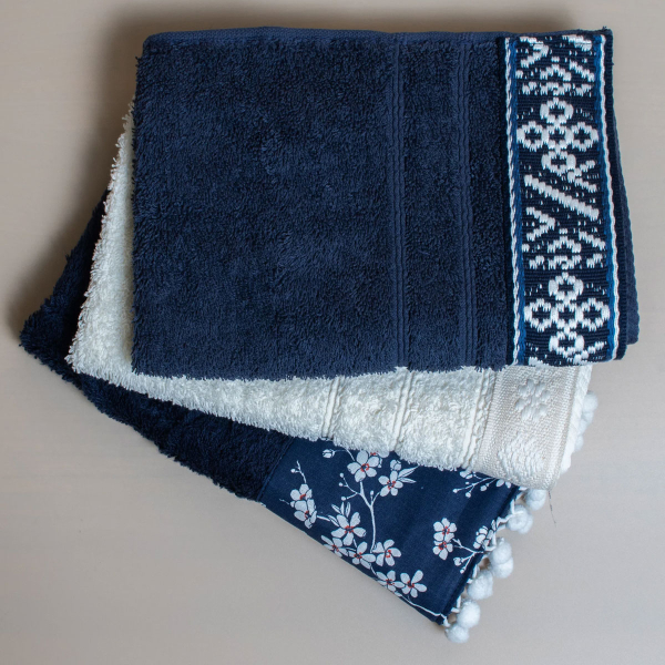 Πετσέτες Χεριών (Σετ 3τμχ) White Fabric Jowls Multi 600gsm