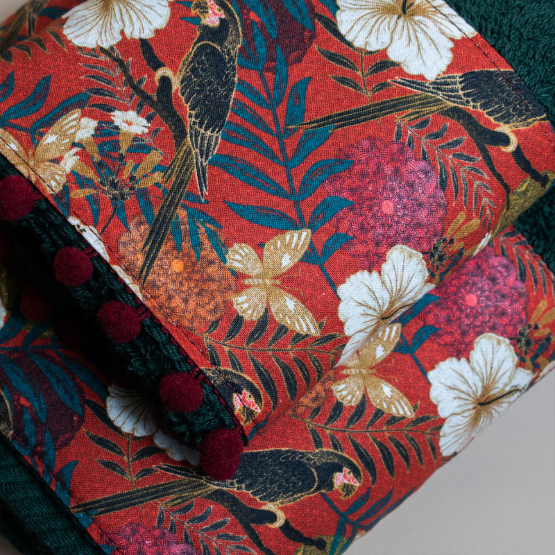 Πετσέτα Προσώπου (50x100) White Fabric Forest Green 600gsm