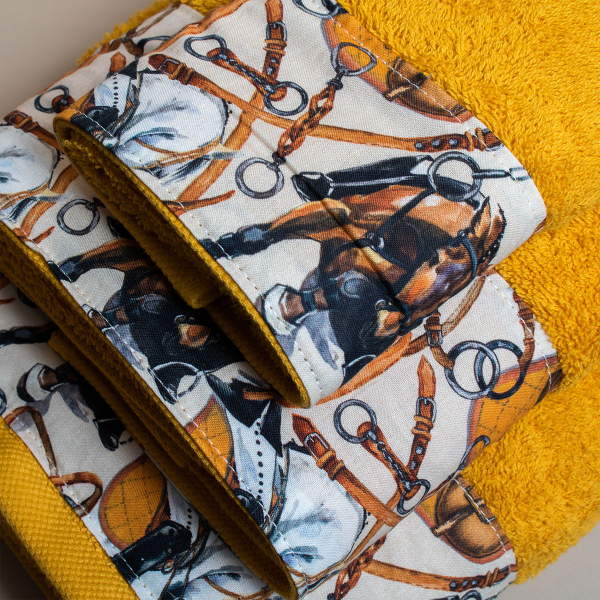Πετσέτα Σώματος (80x150) White Fabric Horsie Yellow 600gsm