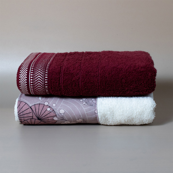 Πετσέτες Προσώπου (Σετ 2τμχ) White Fabric Amly Multi 600gsm