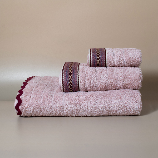 Πετσέτα Χεριών (30x50) White Fabric Lima Pink 600gsm