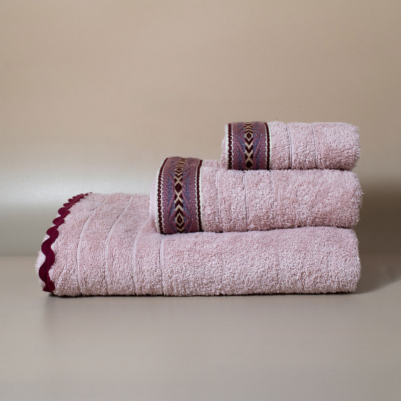 Πετσέτα Σώματος (80x150) White Fabric Lima Pink 600gsm
