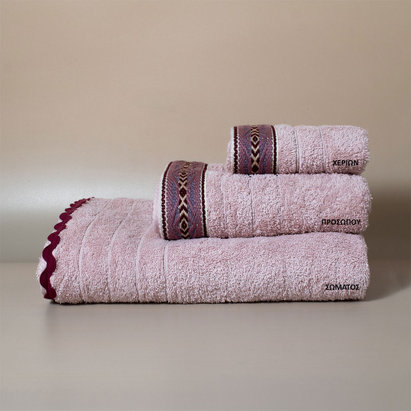 Πετσέτα Σώματος (80x150) White Fabric Lima Pink 600gsm