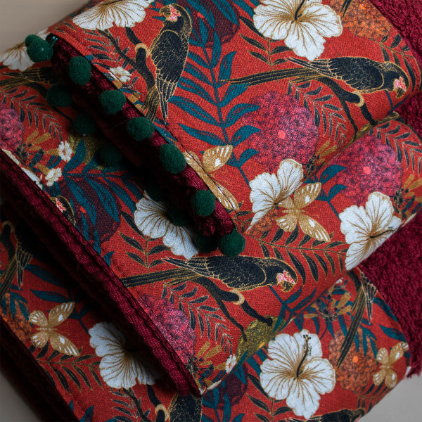 Πετσέτα Σώματος (80x150) White Fabric Forest Bordeuax 600gsm