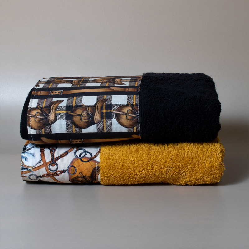 Πετσέτες Προσώπου (Σετ 2τμχ) White Fabric Horsie Multi 600gsm