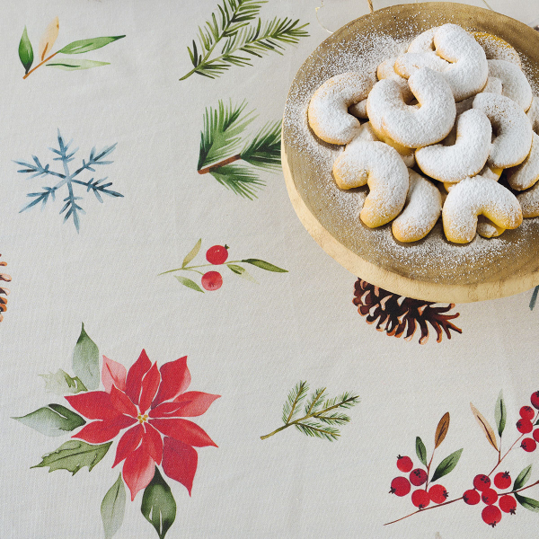 Χριστουγεννιάτικο Τραπεζομάντηλο (135x180) Kentia Loft Snow 254