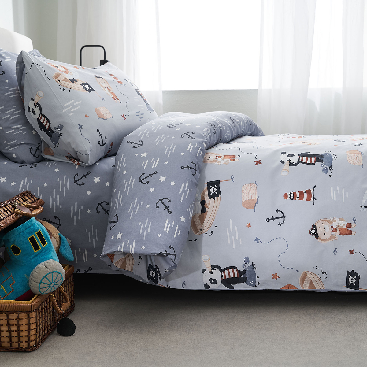 Σεντόνια Μονά (Σετ) Vesta Kids Pirate Χωρίς Λάστιχο 170X260 Home Παιδικά Λευκά Είδη Spitishop