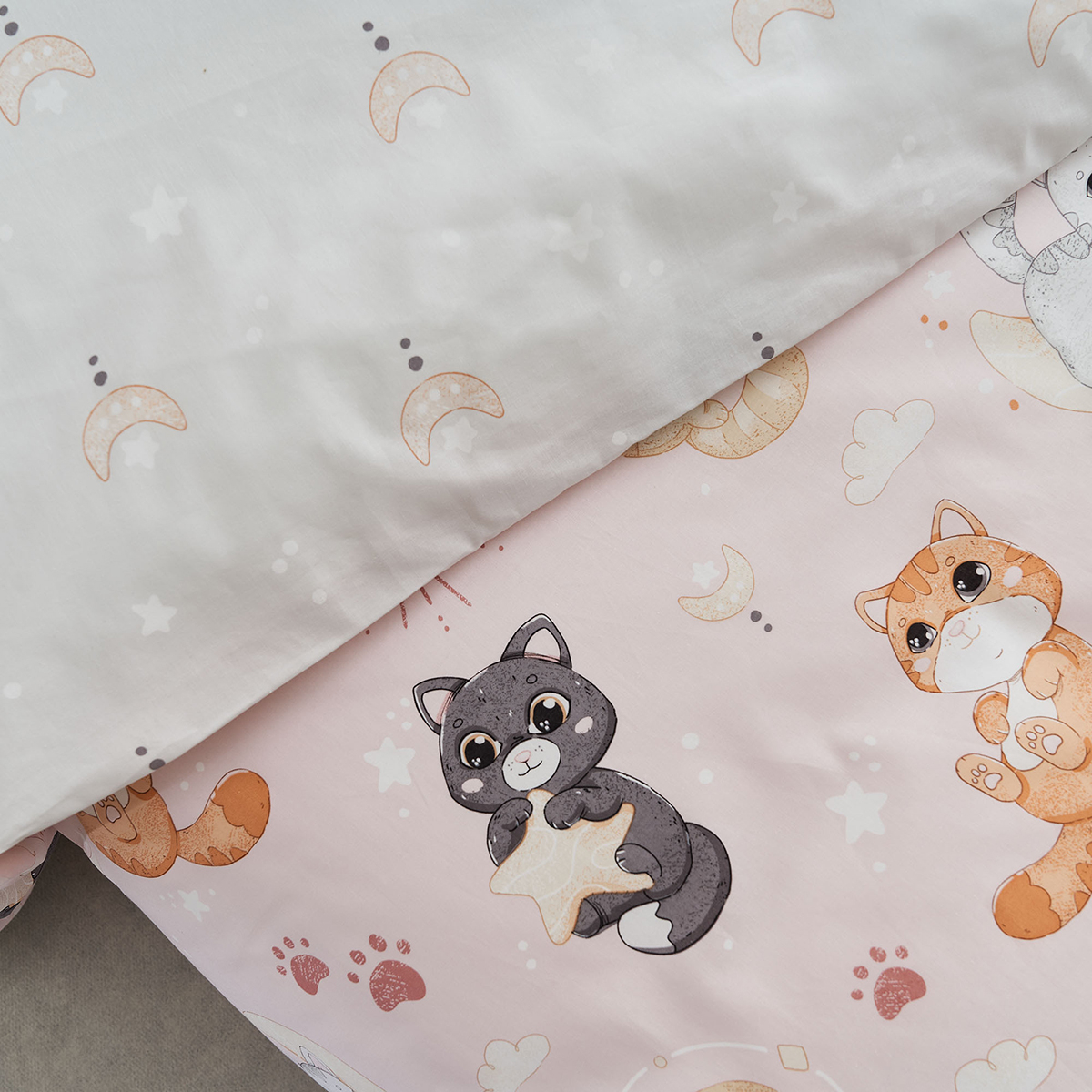 Σεντόνια Μονά (Σετ) Vesta Kids Kitty Χωρίς Λάστιχο 170X260 Home Παιδικά Λευκά Είδη Spitishop