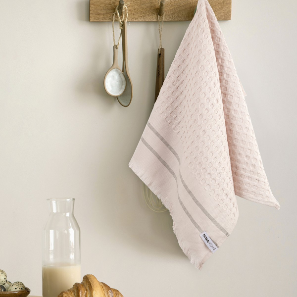 Ποτηρόπανο Πικέ (40x60) Nima Honeycomb Pink