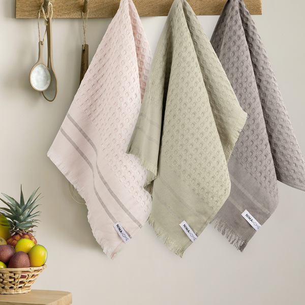 Ποτηρόπανα Πικέ (Σετ 3τμχ) Nima Honeycomb