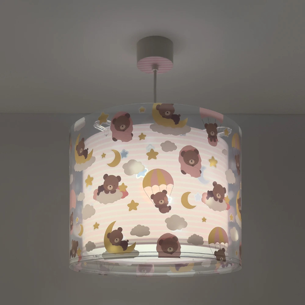 Παιδικό Φωτιστικό Οροφής Μονόφωτο Ango Baby Teddy Pink 41572S