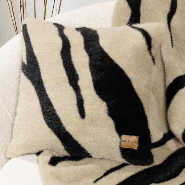 Διακοσμητική Μαξιλαροθήκη Γούνινη (45x45) Nima Sebra Beige