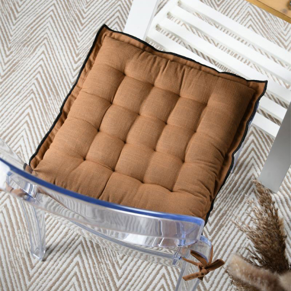 Μαξιλάρι Καρέκλας 2 Όψεων (38x38+4) S-F Helios Camel CUD092008GAL