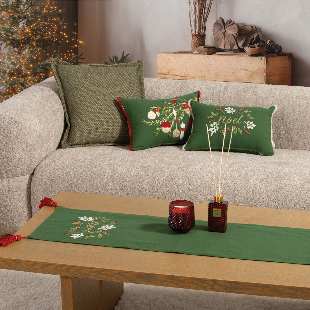 Χριστουγεννιάτικη Τραβέρσα (33X150) Nef-Nef Homeware Noel Verde Home Χριστουγεννιάτικα Χριστουγεννιάτικες Τραβέρσες Spitishop
