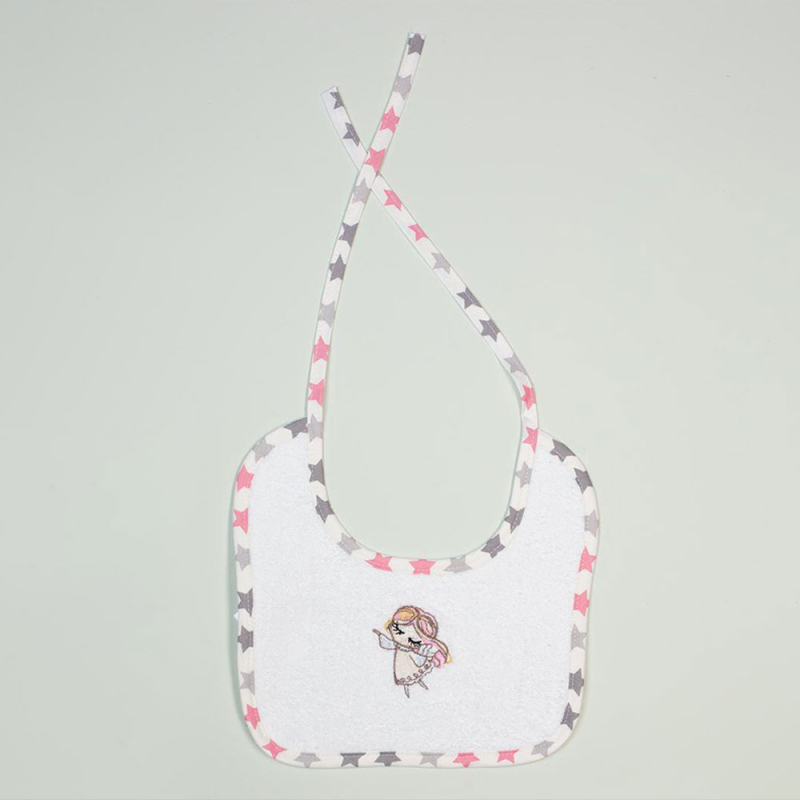 Σαλιάρα Πετσετέ (25x25) Dimcol Little Angel 142 Λευκό