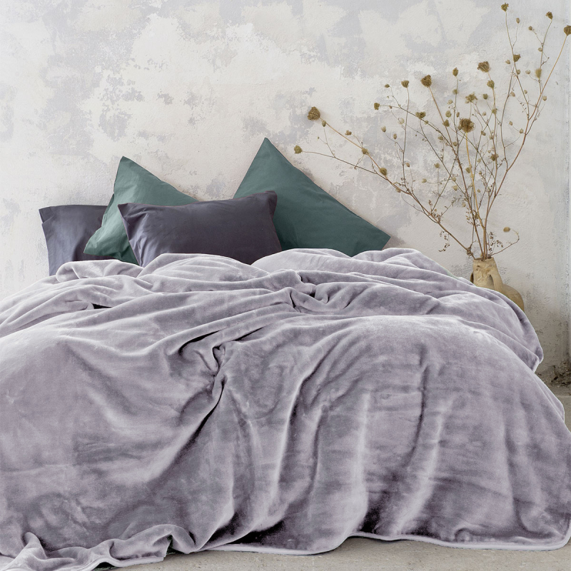 Κουβέρτα Βελουτέ King Size (240x260) Nima Bed Linen Coperta Smoky Lilac