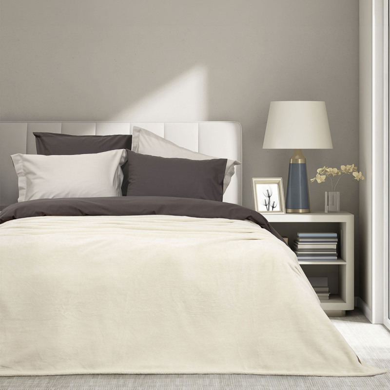 Κουβέρτα Fleece Υπέρδιπλη (220x240) Nima Alpa L.Beige