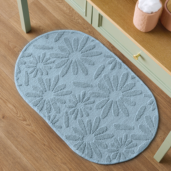 Πατάκι Μπάνιου Οβάλ (70x110) Kentia Loft Camilo 19 Blue