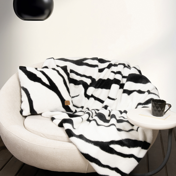 Γούνινη Κουβέρτα Καναπέ (130x170) Nima Sebra White