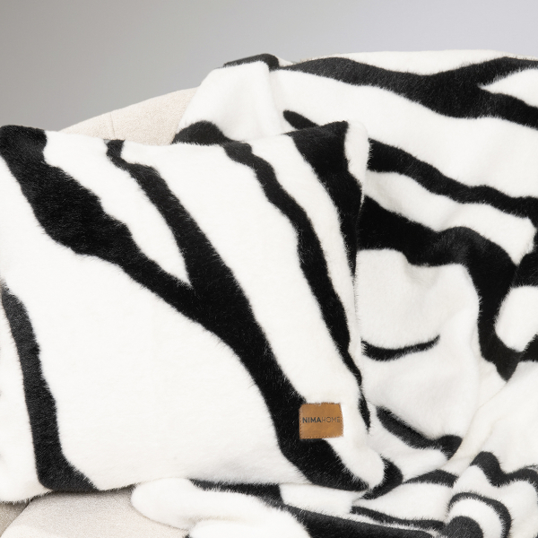 Γούνινη Κουβέρτα Καναπέ (130x170) Nima Sebra White