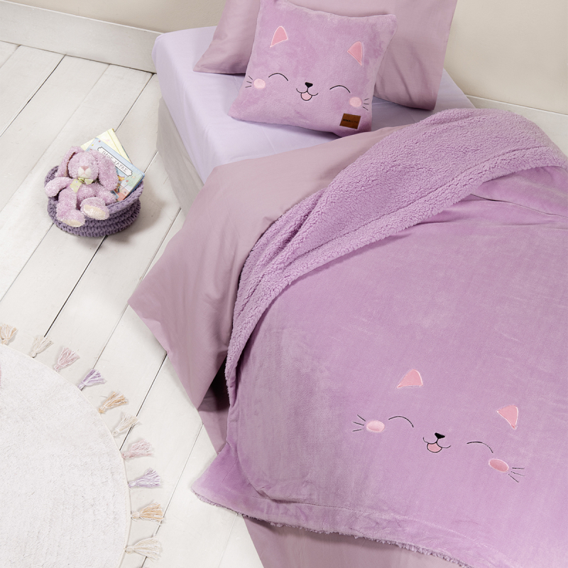 Κουβέρτα Fleece Μονή Με Γουνάκι (160x220) Nima Lily
