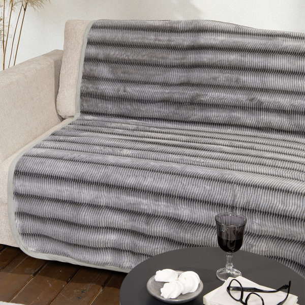 Ριχτάρι Πολυθρόνας Γούνινο (180x180) Nima Lunetta Grey