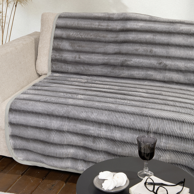 Ριχτάρι Καναπέ Διθέσιου Γούνινο (180x250) Nima Lunetta Grey