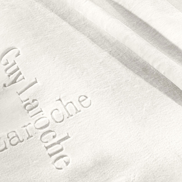 Κουβέρτα Βελουτέ Μονή (160x220) Guy Laroche Logo Ivory