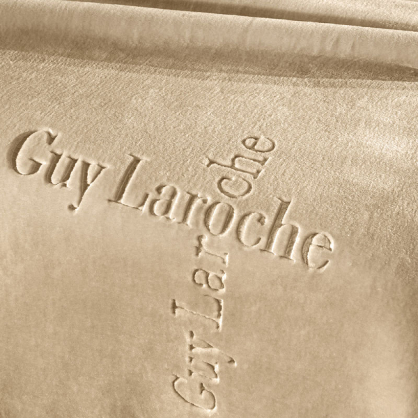 Κουβέρτα Βελουτέ Μονή (160x220) Guy Laroche Logo Almond