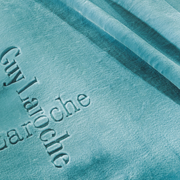 Κουβέρτα Βελουτέ Υπέρδιπλη (220x240) Guy Laroche Logo Petrol