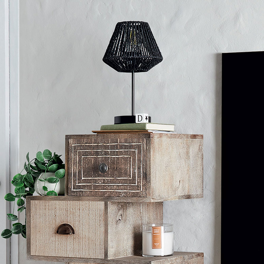 Πορτατίφ A-S Jily Black 168236A Home Φωτιστικά Επιτραπέζια Spitishop