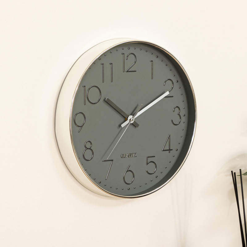 Ρολόι Τοίχου (Φ30) Αθόρυβο A-S Grey 167038B