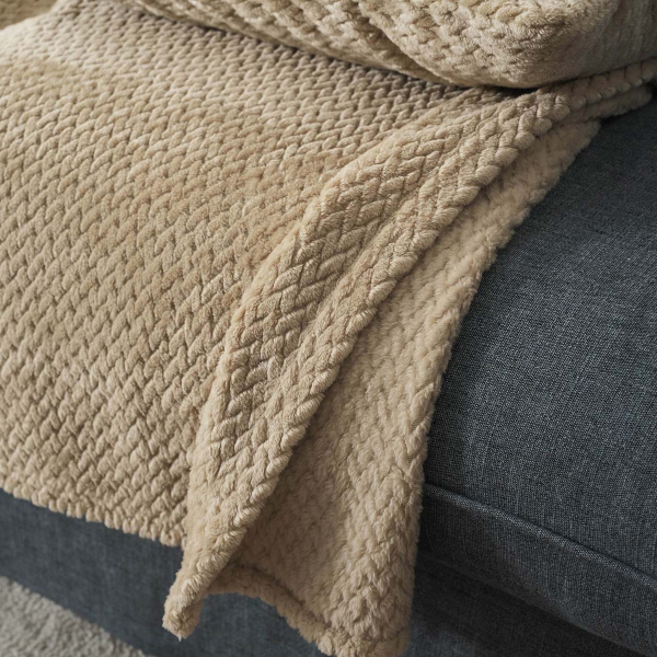 Ριχτάρι Πολυθρόνας Fleece (180x180) Gofis Home Cinnabar Sesame Beige 115/06