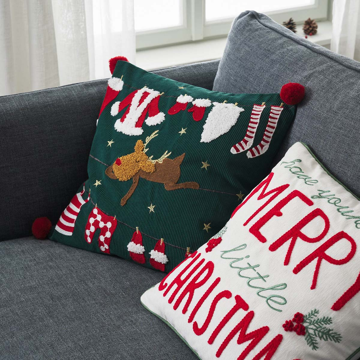 Χριστουγεννιάτικη Μαξιλαροθήκη (43X43) Gofis Home Xmas 387 Χριστουγεννιάτικα Μαξιλάρια Spitishop
