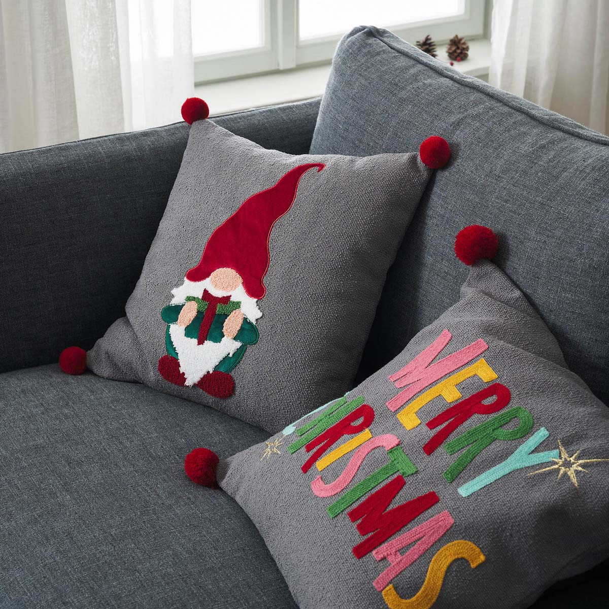 Χριστουγεννιάτικη Μαξιλαροθήκη (43X43) Gofis Home Xmas 363 Χριστουγεννιάτικα Μαξιλάρια Spitishop