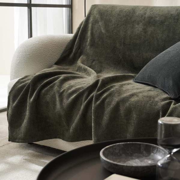 Ριχτάρι Καναπέ Διθέσιου Βελουτέ (180x250) Gofis Home Nimbus Weed Green 447/57