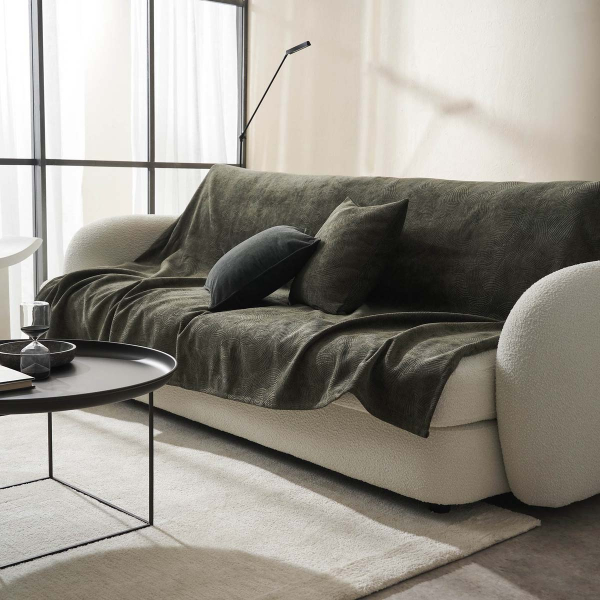 Ριχτάρι Καναπέ Τριθέσιου Βελουτέ (180x310) Gofis Home Nimbus Weed Green 447/57