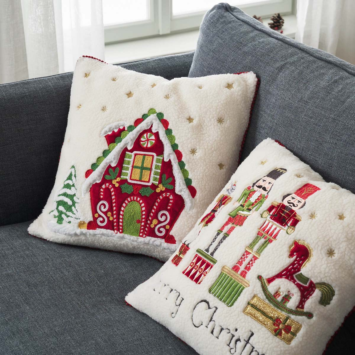 Χριστουγεννιάτικη Μαξιλαροθήκη (43X43) Gofis Home Xmas 314 Χριστουγεννιάτικα Μαξιλάρια Spitishop