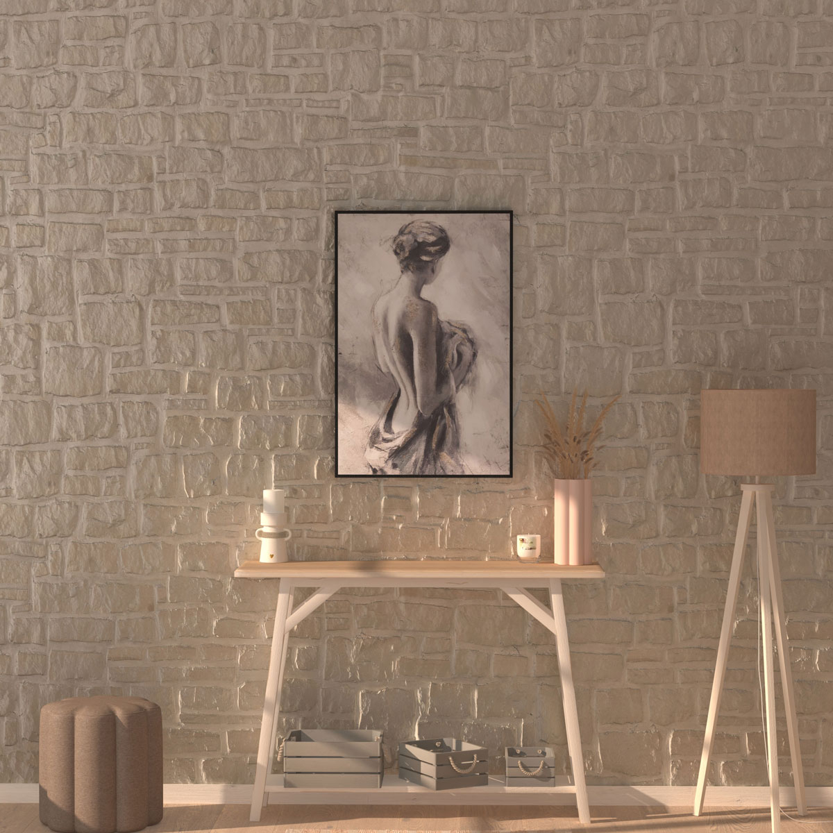 Πίνακας με Κορνίζα (60X90) A-S Nu 185904 Home Διακόσμηση Πίνακες & Κάδρα Τοίχου Spitishop