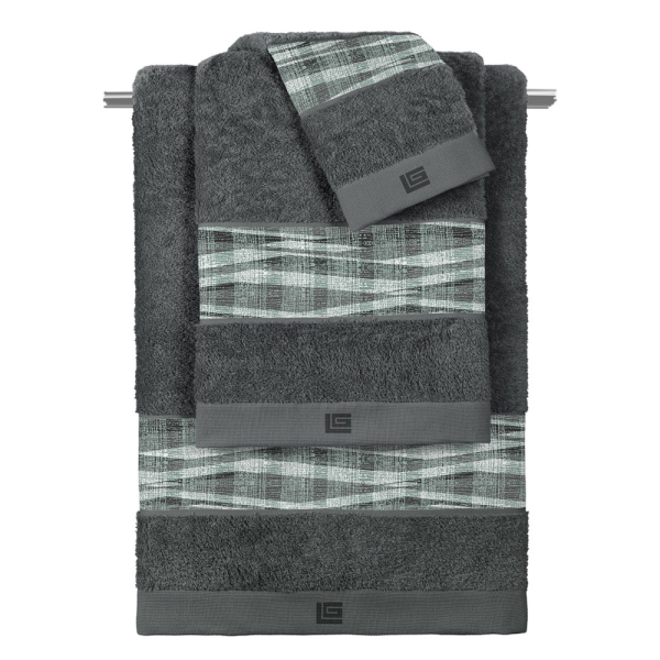 Πετσέτες Μπάνιου (Σετ 3τμχ) Guy Laroche Active Mint - Anthracite